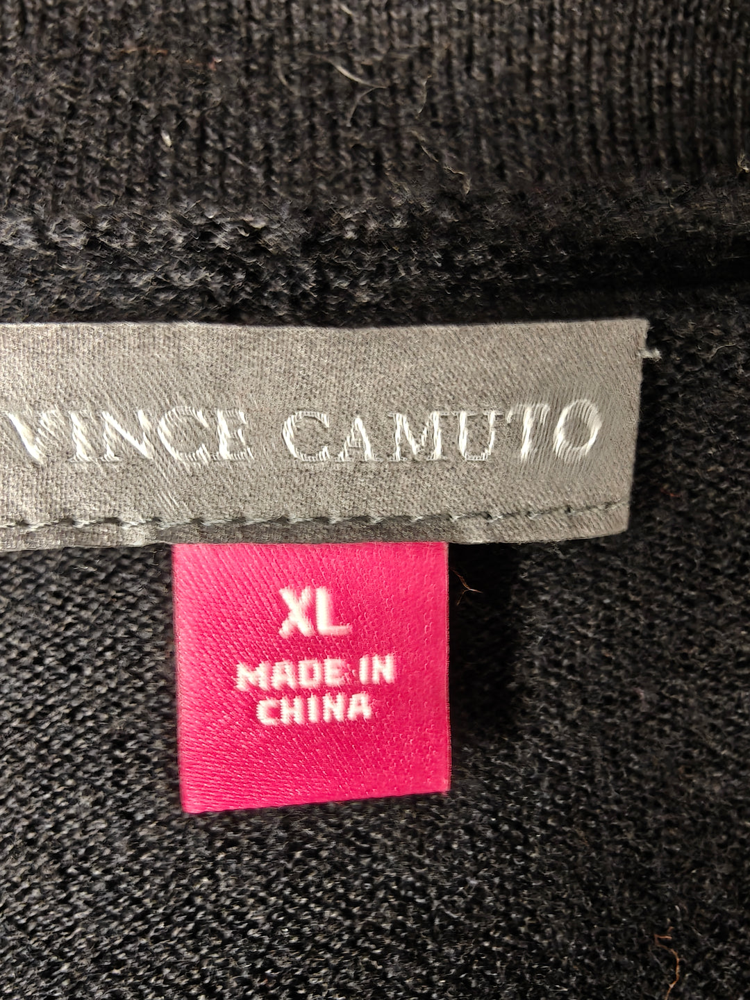 Women Vince Camuto Oversized V Neck Sweater Black Size XL