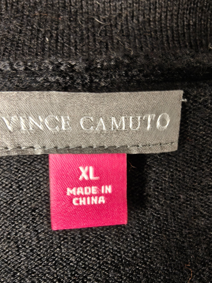 Women Vince Camuto Oversized V Neck Sweater Black Size XL