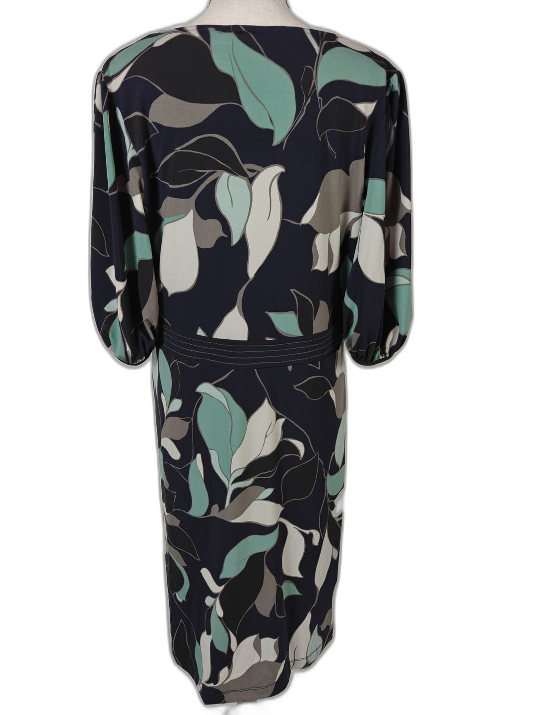 Women BCBG Max Azria Floral Print Midi Dress Navy Teal Large