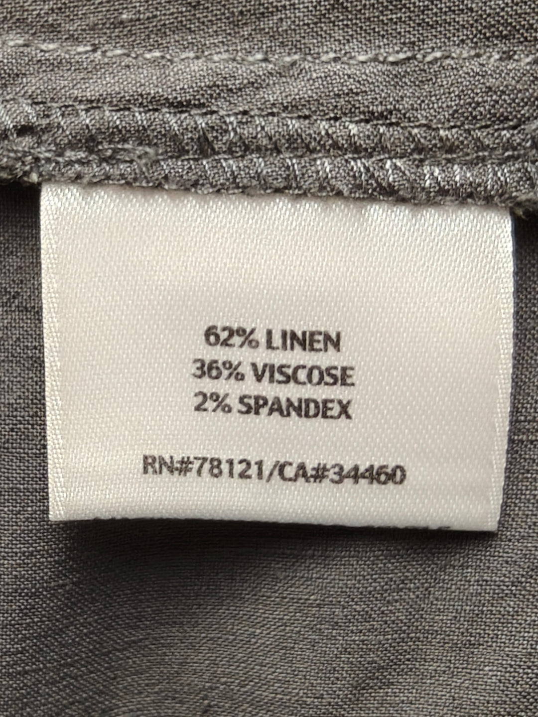 Eileen Fisher Womens Gray Linen Blend Straight Leg Pants Size 14