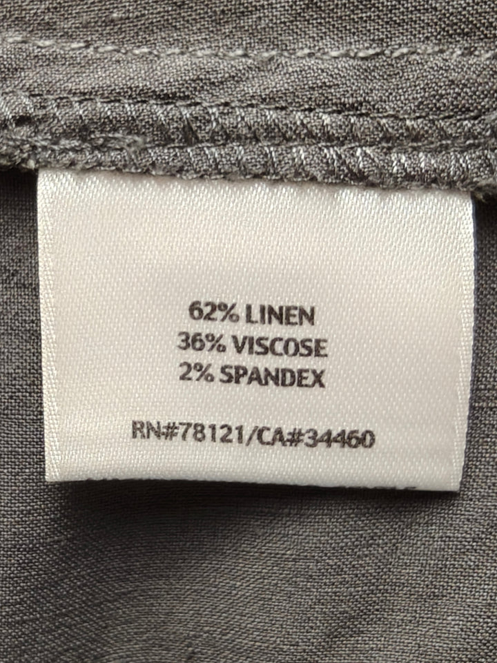 Eileen Fisher Womens Gray Linen Blend Straight Leg Pants Size 14