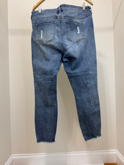 Celebrity Pink Mid Rise Ankle Skinny Jeans Distressed Sz14 / 34