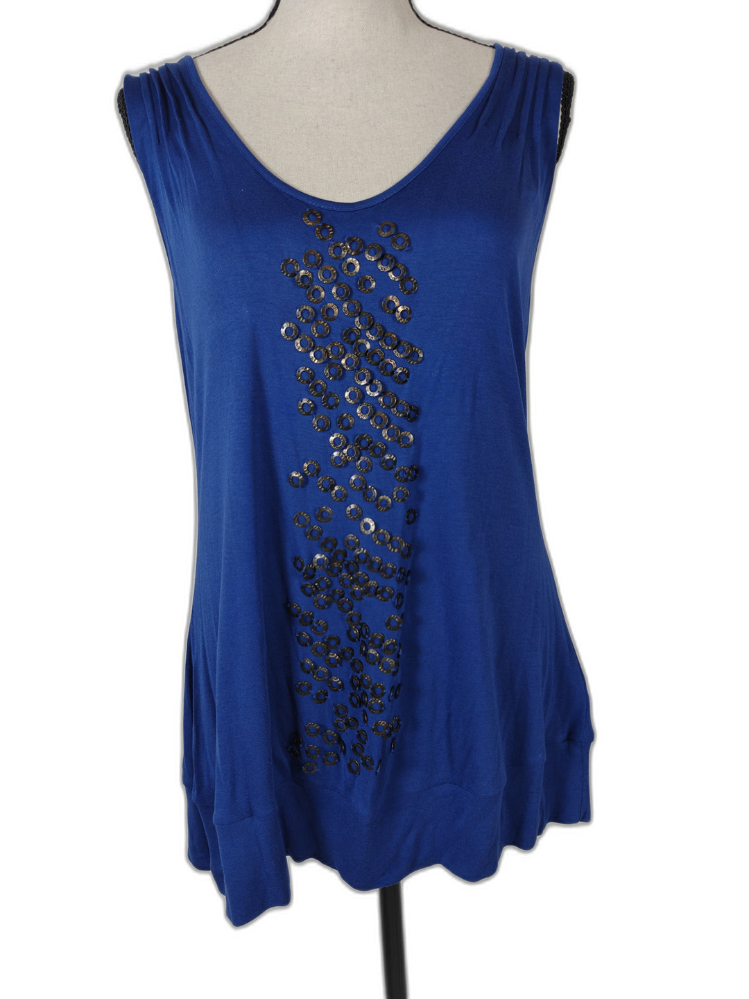Women Banana Republic Sleeveless Embellished Tunic Top Royal Blue Size XL