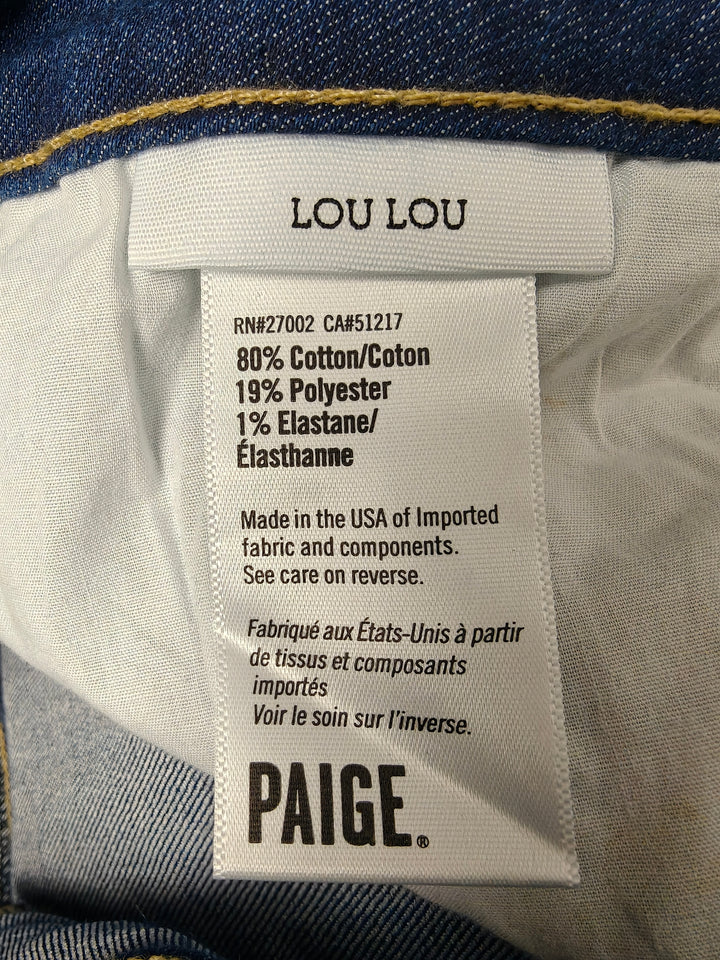 Paige Lou Lou Premium Medium Blue Flare Jeans Size 32
