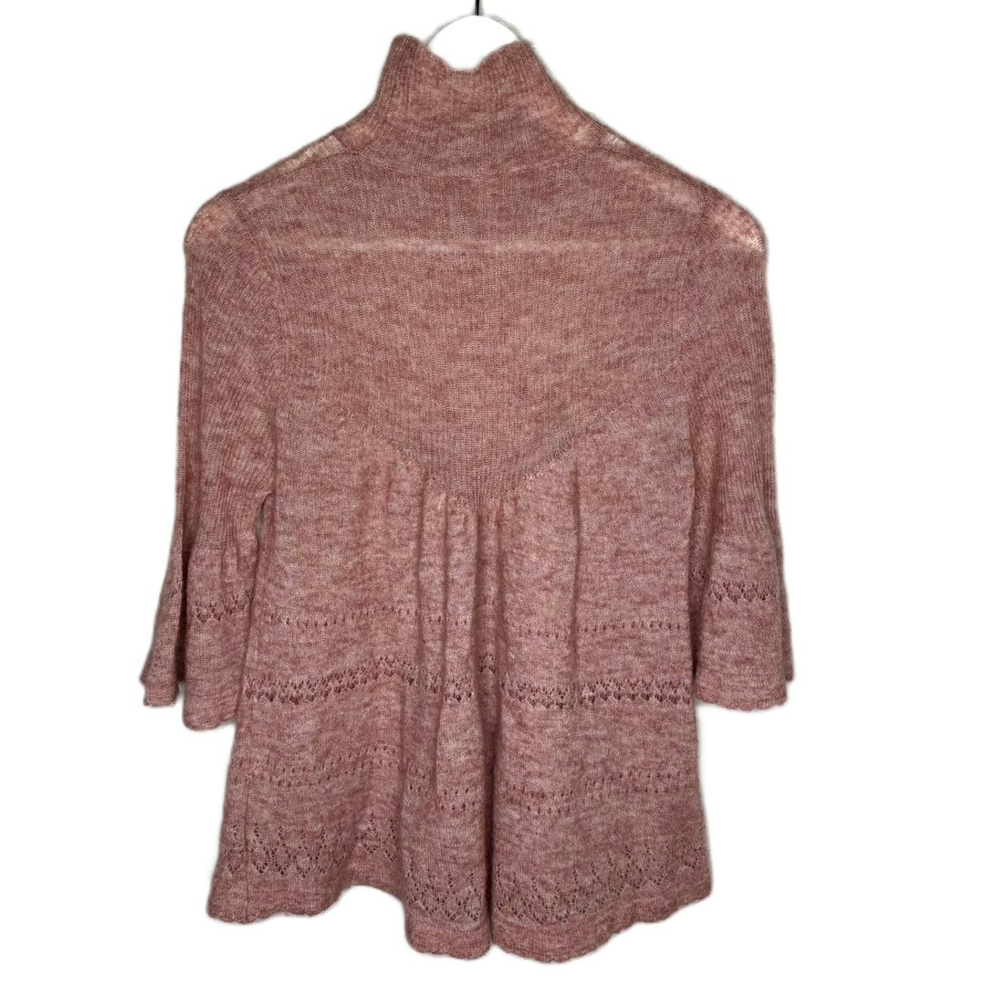 Anthropologie Feather Bone Dusty Pink Merino Alpaca-Blend Mock Neck Sweater, Small