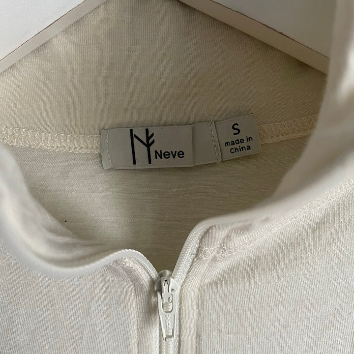 Neve Ski Quarterzip Jumper Base Layer Top Silk Wool Blend For Women Beige sz S