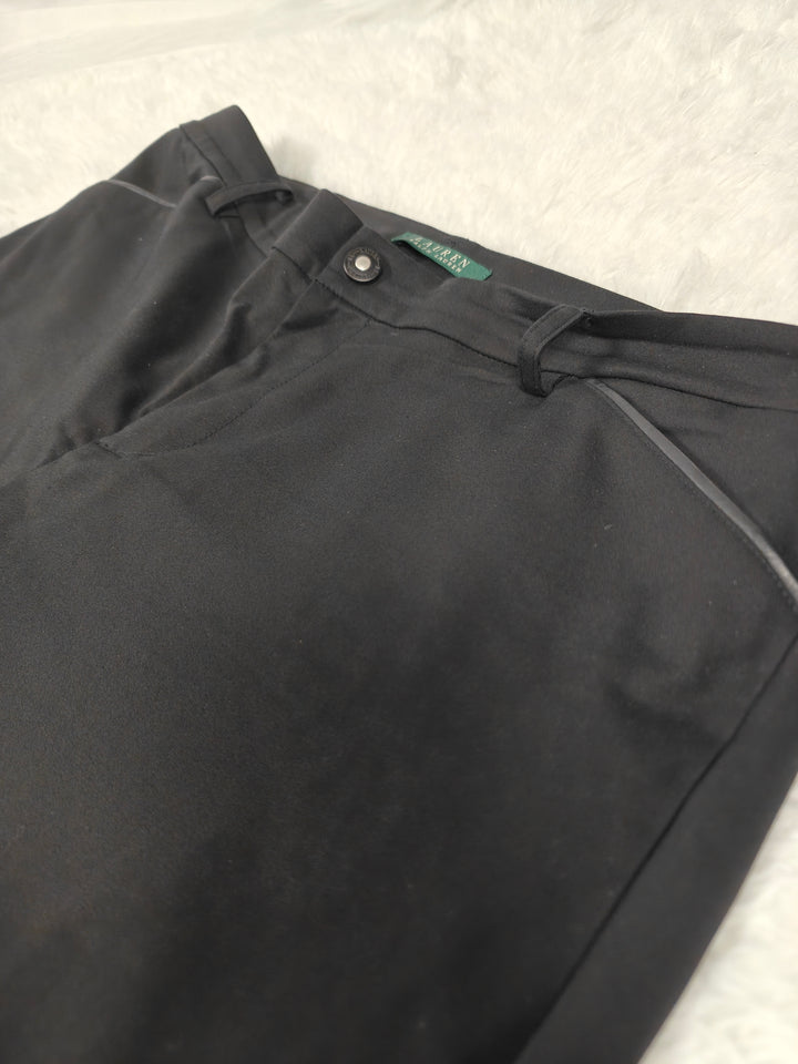 Lauren Ralph Lauren Womens Slim Fit Stretch Pants Black Size 14