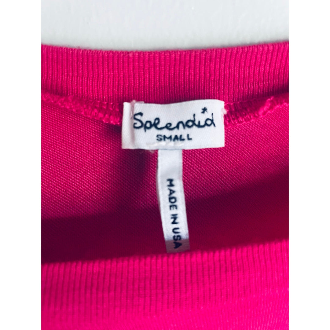 Splendid Pink T-shirt ribbed size small Pima Cotton Modal Basic Minimalist Barbie Capsule Soft Wardrobe Staple