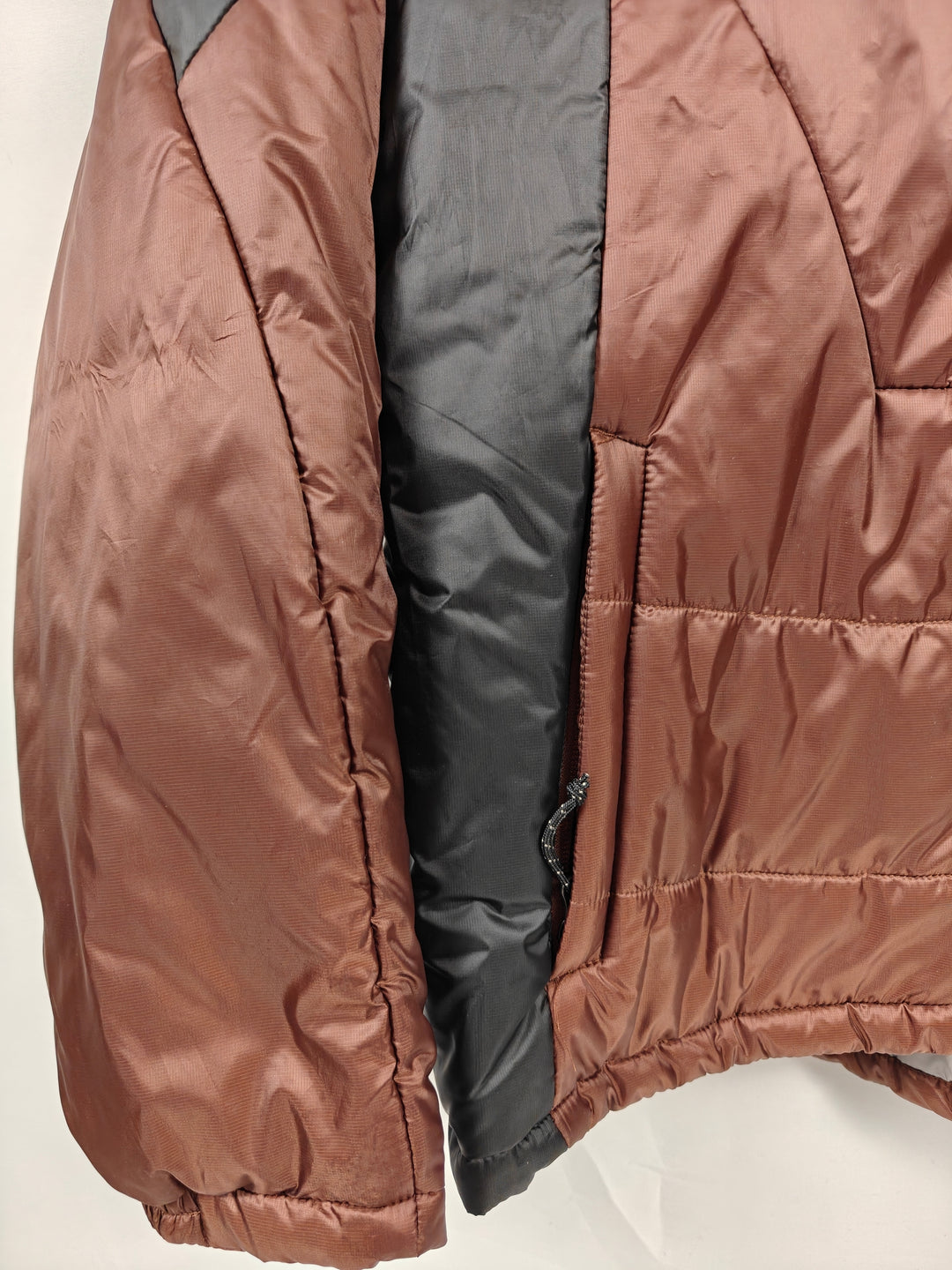 Cloudveil Mens Hooded Insulated Puffer Jacket Brown Black New Large