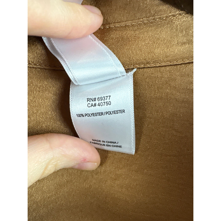 Women’s Wynne Layers XL Chocolate Brown Short Sleeve Blouse