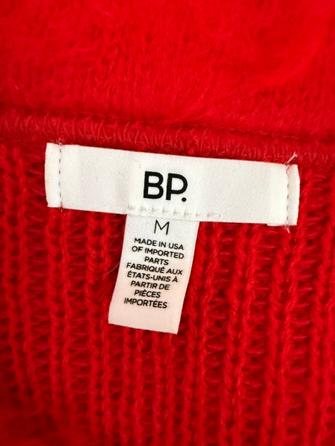 BP Mohair V‑Neck Oversized Sweater Pointsettia Red SzM