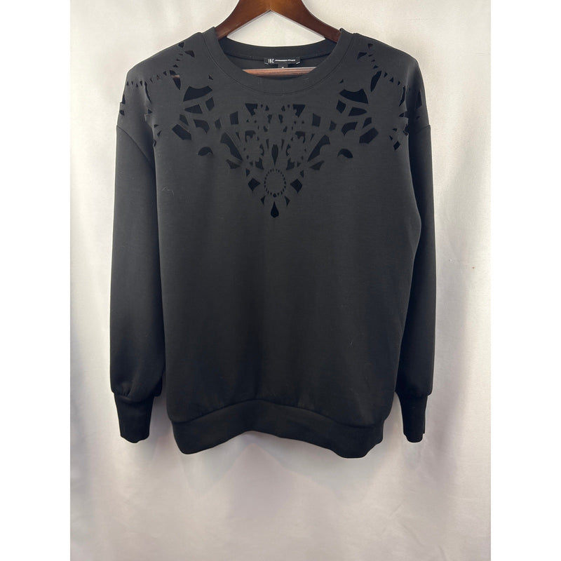 Women’s INC International Concepts XL Black Crewneck w/ Cutout Pattern