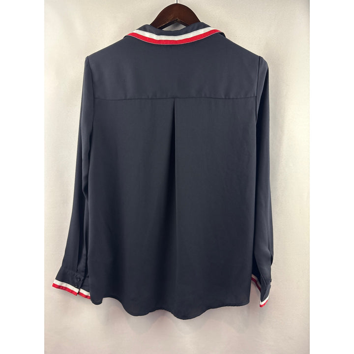 Women’s Tommy Hilfiger Large Navy Blue Long Sleeve Blouse