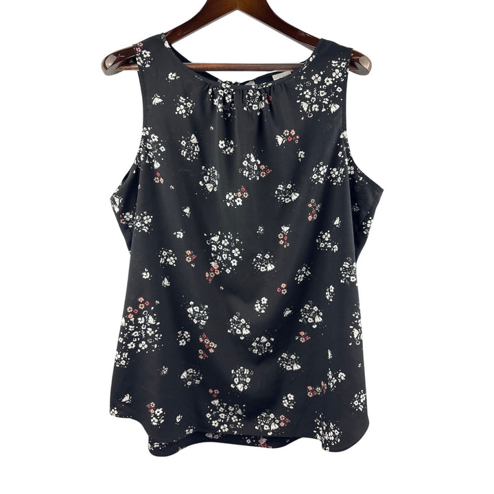 Women’s Cabi XL Black w/ Multicolor Florals Sleeveless Blouse