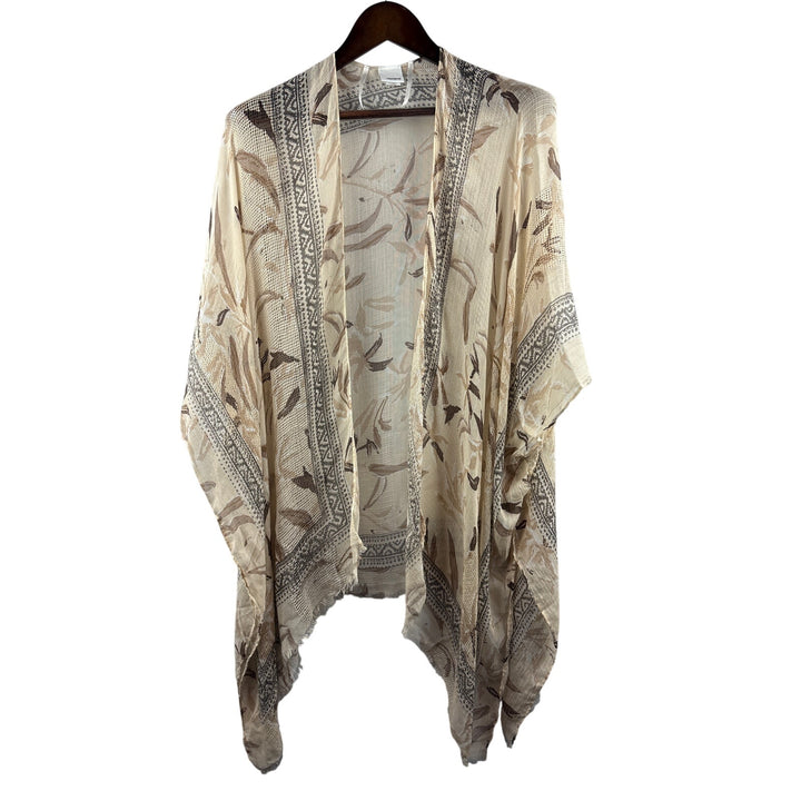 Women’s Sonoma One Size Cream & Brown Floral Patterned Shawl