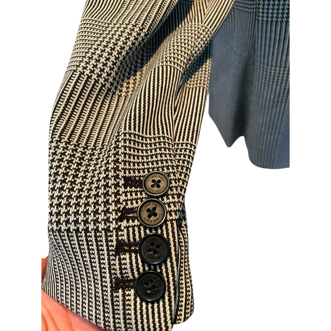 Women's Calvin Klein Houdstooth and Striped Blazer Size 14