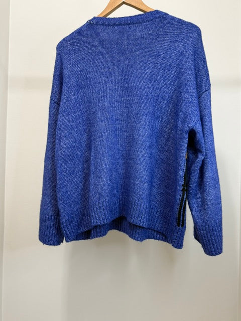 Nine West Plaid Sweater Purple Camel Black XL