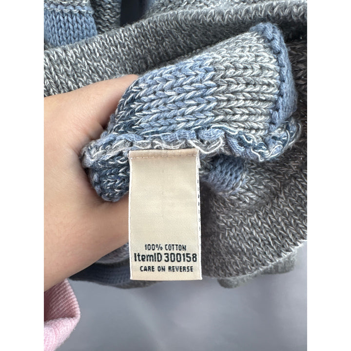 Women’s L.L. Bean Large Gray & Blue Striped Zip-Up Cardigan
