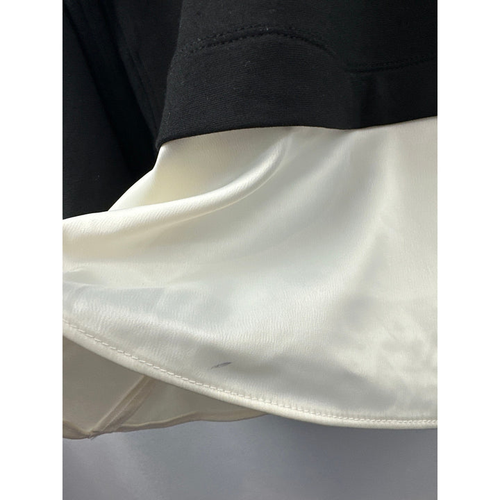 Women’s Anne Klein Long Black and Cream Ruffled Jersey Size L