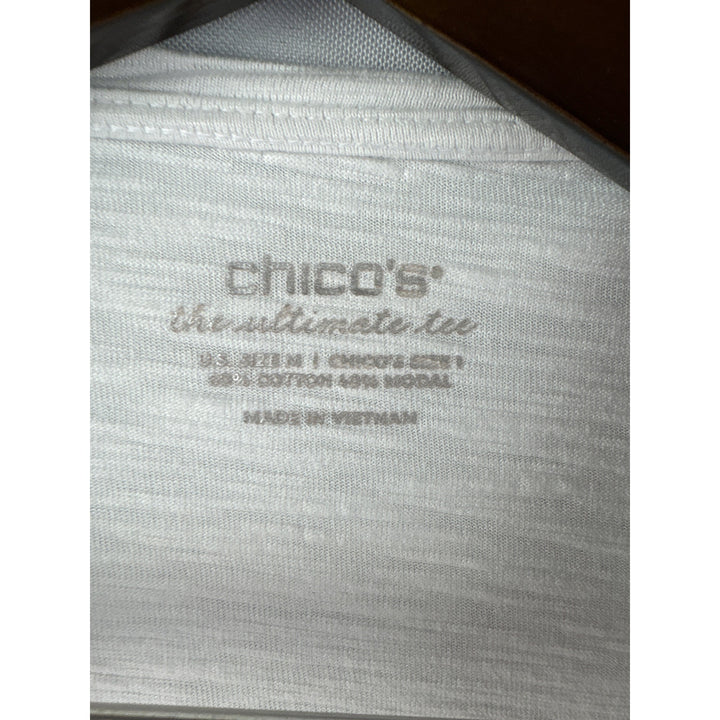 Women’s Chico’s Medium White 3/4 Length Sleeve Shirt