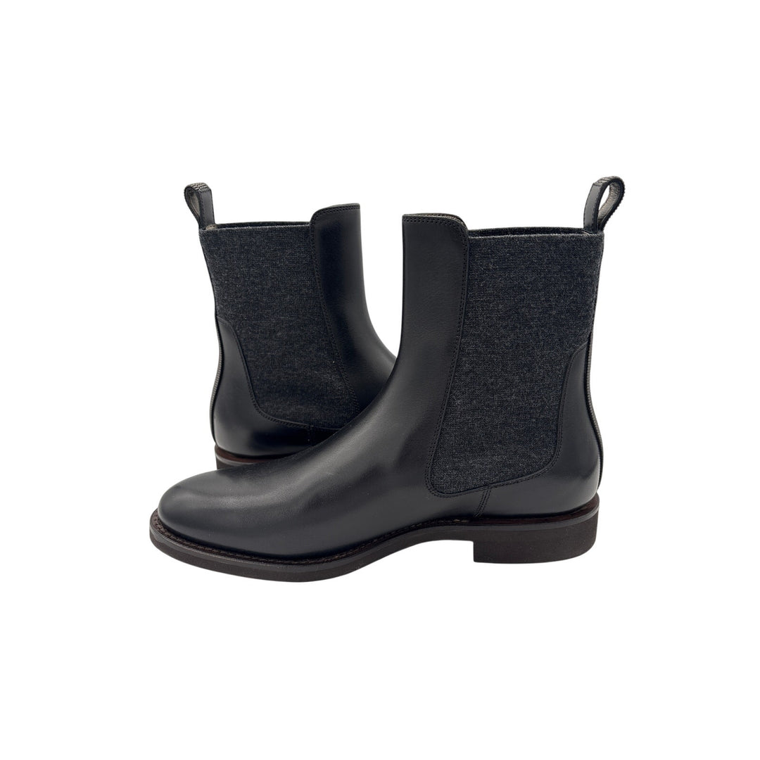 Women’s Brunello Cucinelli Size 6 Black Leather Ankle Boots