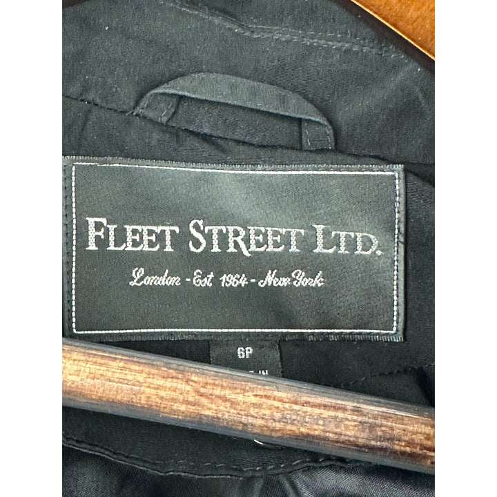 Women’s Fleet Street Black Trench coat w/removable liner Size 6P