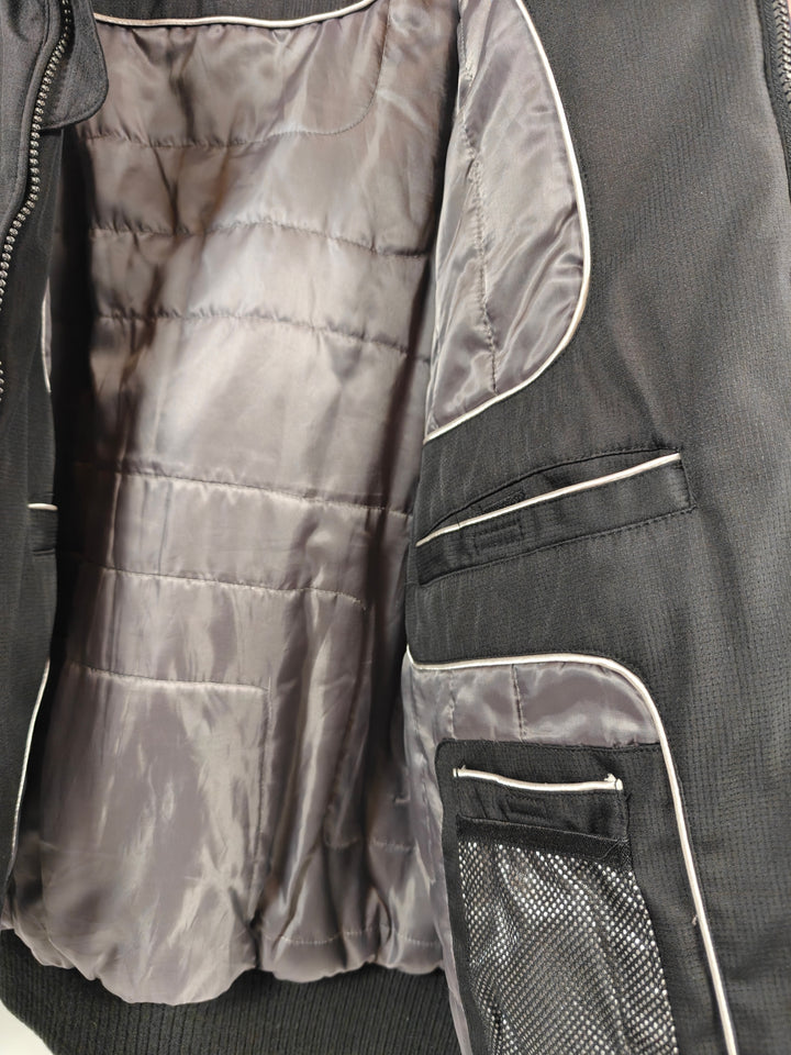 Mens Calvin Klein Black Ribbed Collar Bomber Jacket Large