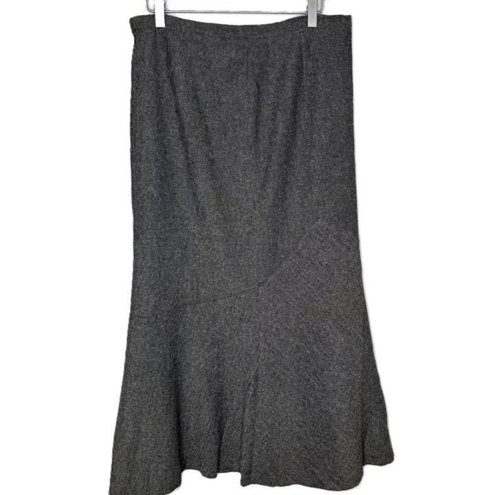 Tristan & Iseut Gray Tweed Maxi-Length Flared Skirt, Elegant Piece, Size 10