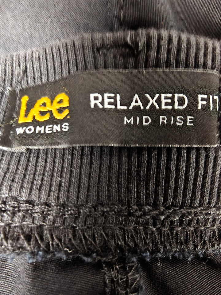 Womens Lee Flex To Go Cargo Capri Pants Black Size 16W NWT
