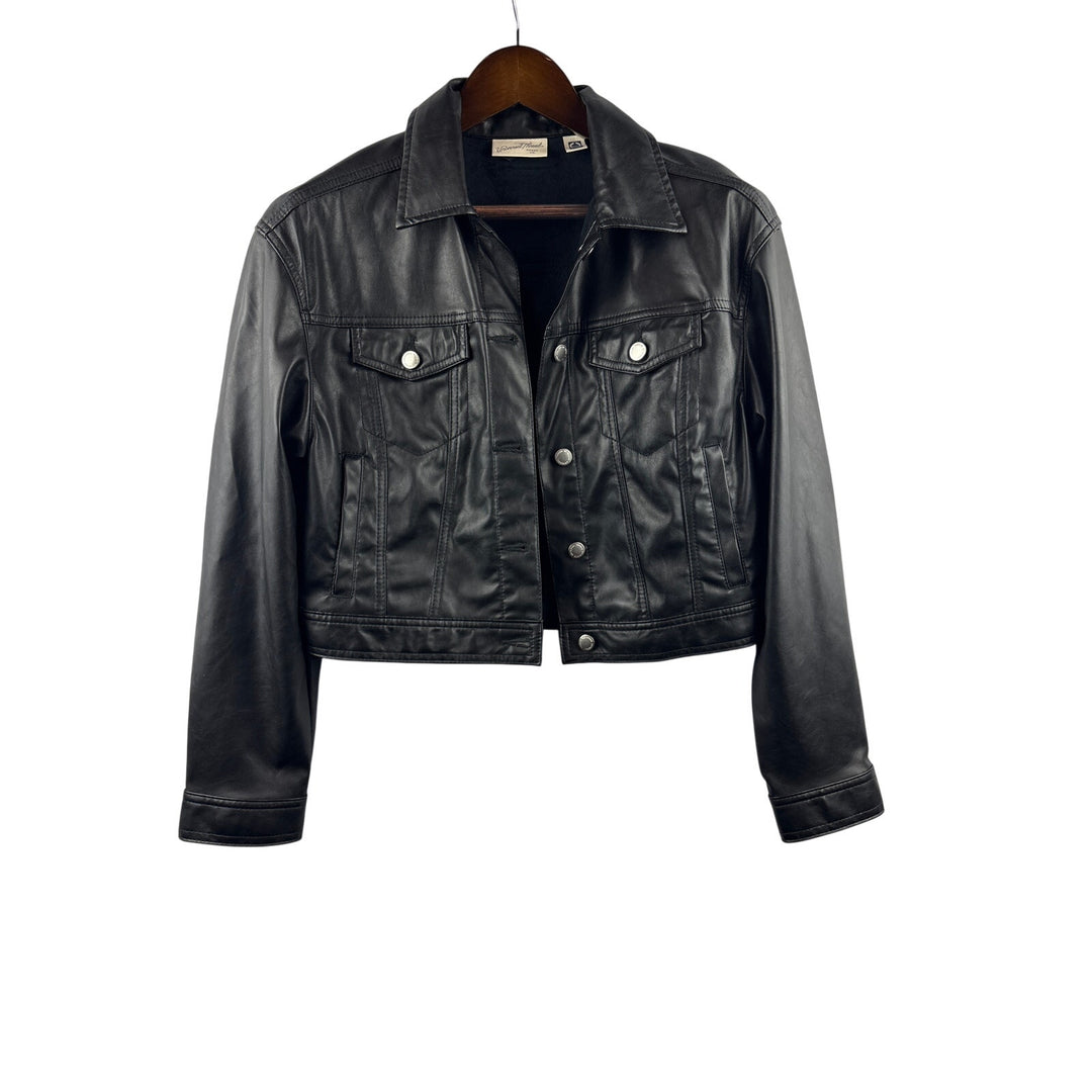 Women’s Universal Thread Small Black Faux Leather Jacket