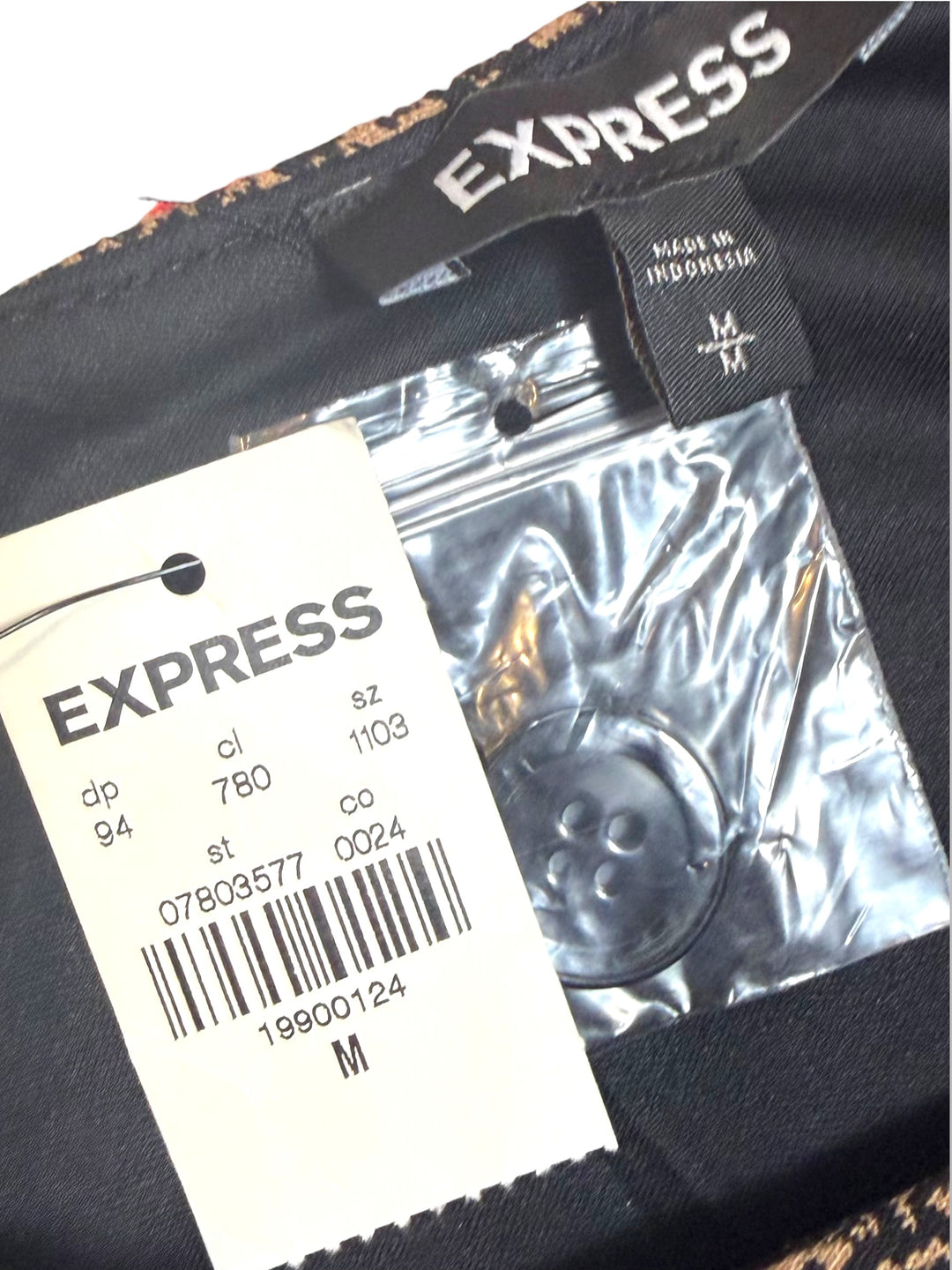 Express Brown Black Herringbone Belted Sheath Dress Size M NWT Dark Academia