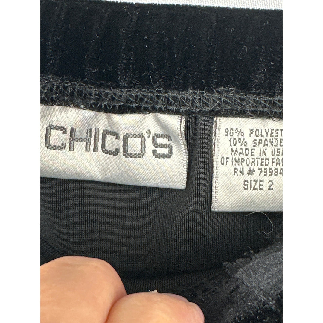 Women’s Chico’s Black Velvety A-line Maxi Skirt Size 2
