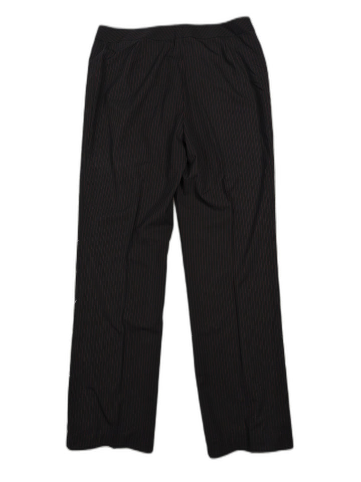 Women Lafayette 148 New York Black Burgundy Pinstripe Dress Pants Size 12