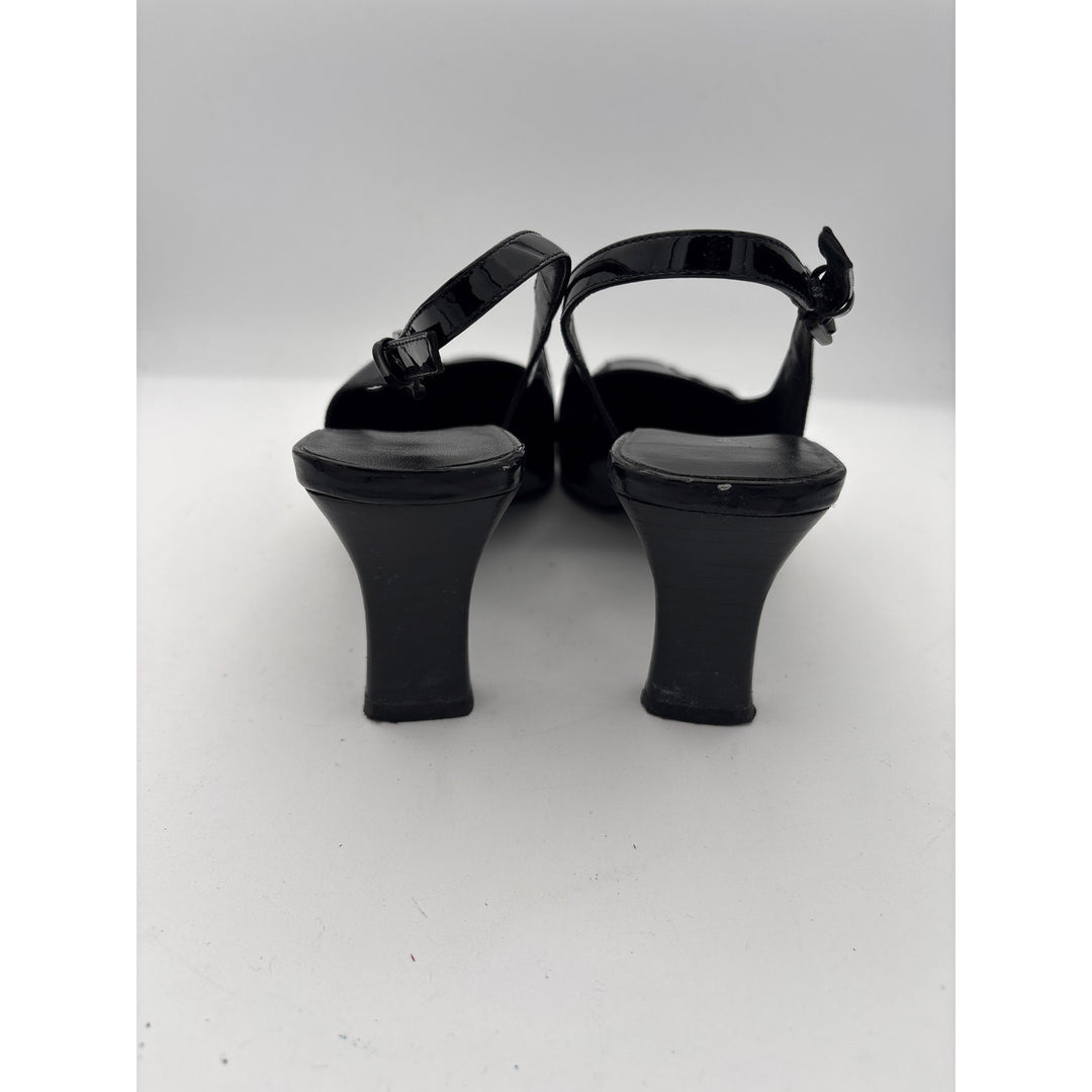 Women’s Bandolino Size 8 Black Patent Leather Slingback Heels