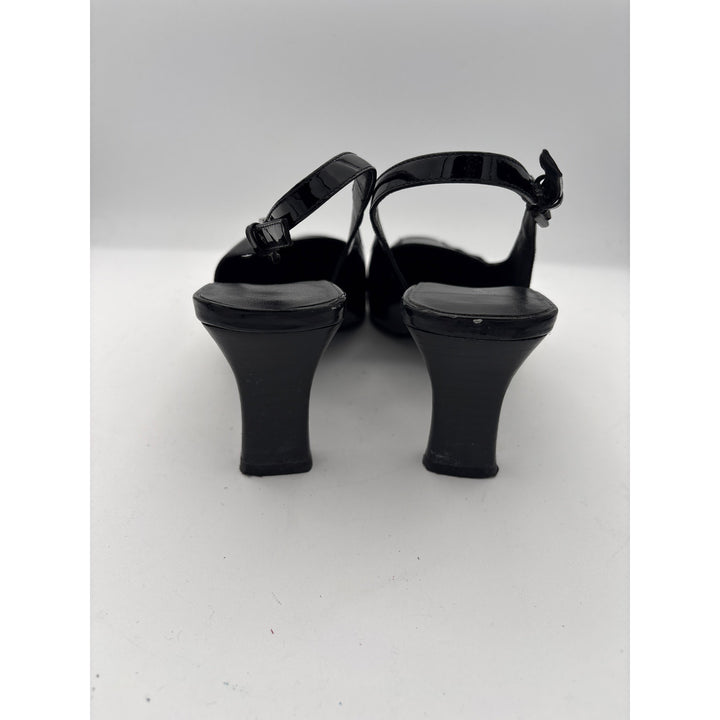 Women’s Bandolino Size 8 Black Patent Leather Slingback Heels