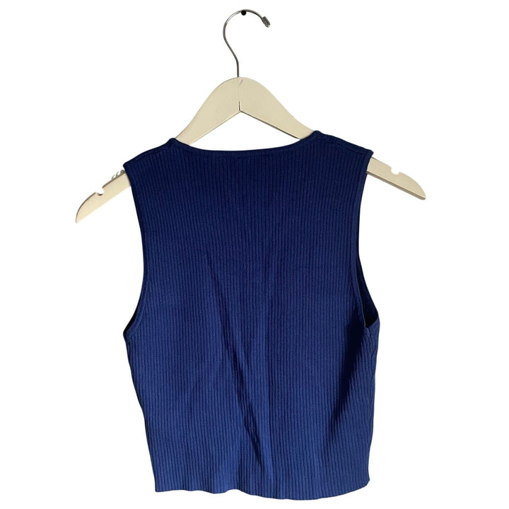 Lelis Collection Cobalt Blue Sleeveless Coquette Bow Ribbed Tank Top size Medium