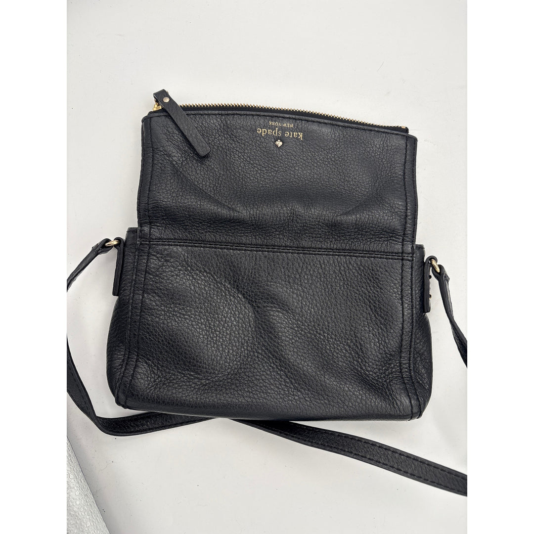 Women’s Kate Spade Black Leather Crossbody Purse w/ Gold Hardware