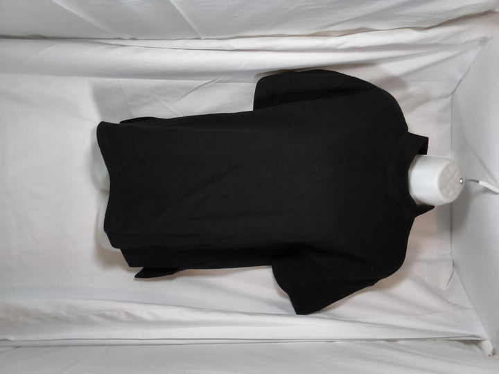 Zara Mock Neck Short Sleeve Top in black. Size M