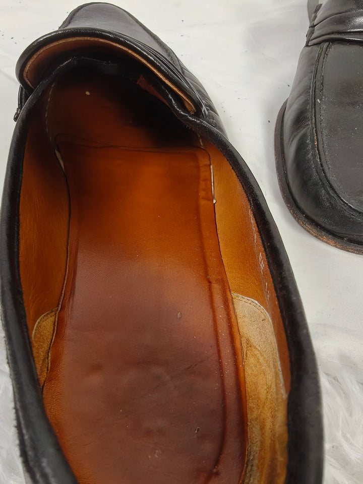 Mens Allen Edmonds Penny Loafers Black Leather Size 13