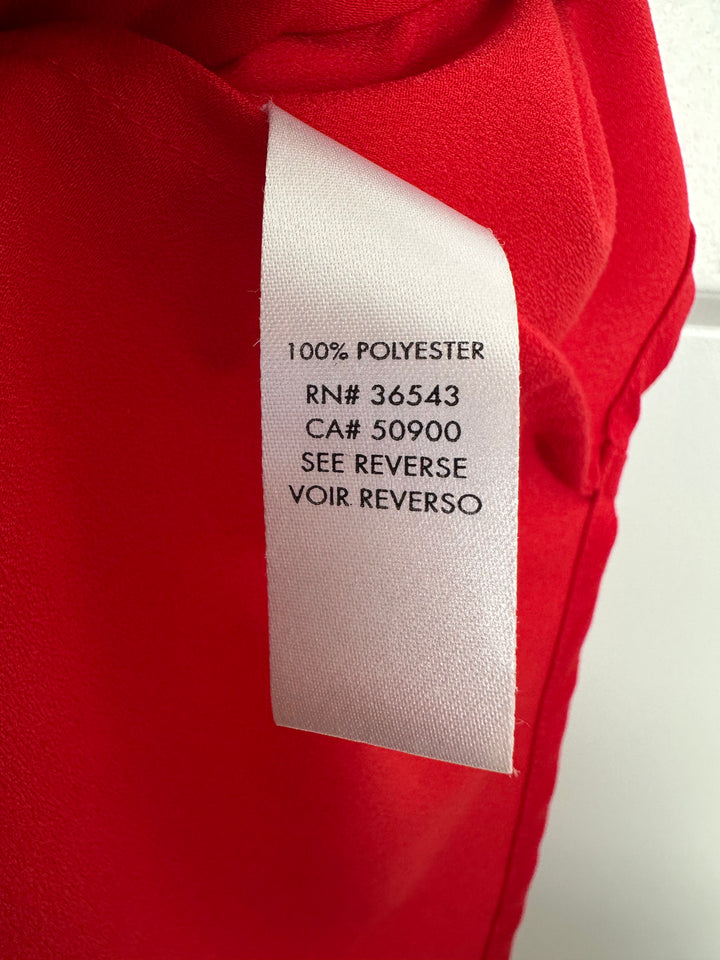 Calvin Klein Red Convertible Sleeve Button-Down Dress Shirt Size S