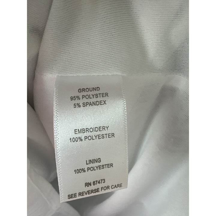 Women’s Taylor Size 6 White Dress w/ Black Floral Embroidery & Pockets