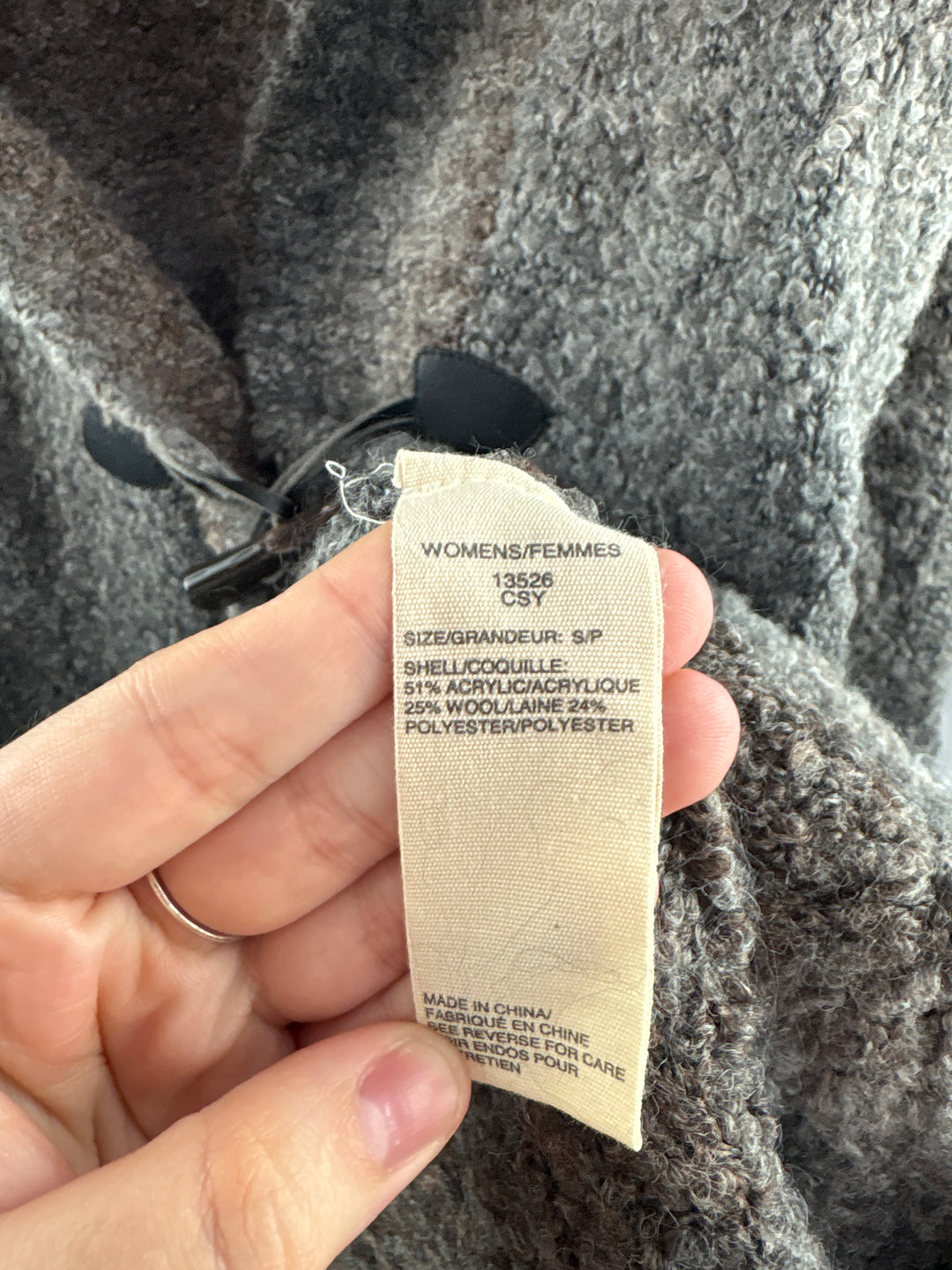 Women’s Woolrich Small Gray &amp; Brown Knit Cardigan