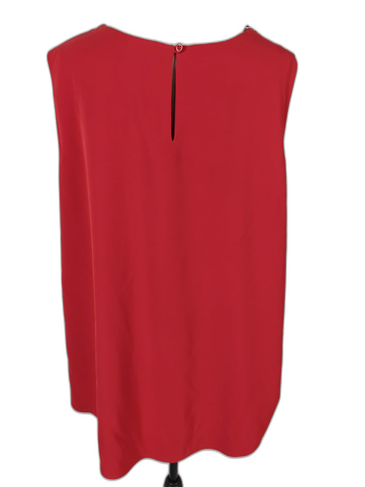 Womens Calvin Klein Sleeveless Embellished Blouse Red Size Unknown