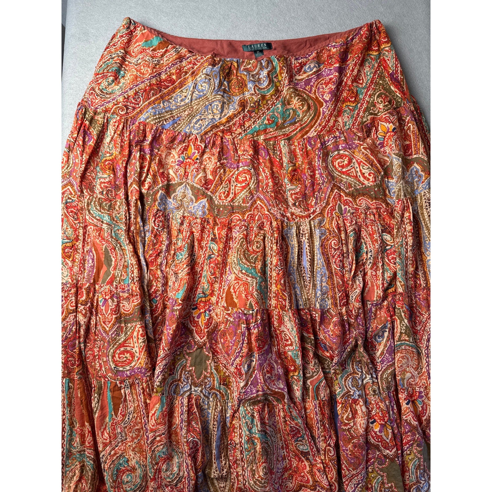 Women’s Ralph Lauren Boho Hippie Designed Maxi Skirt 2X