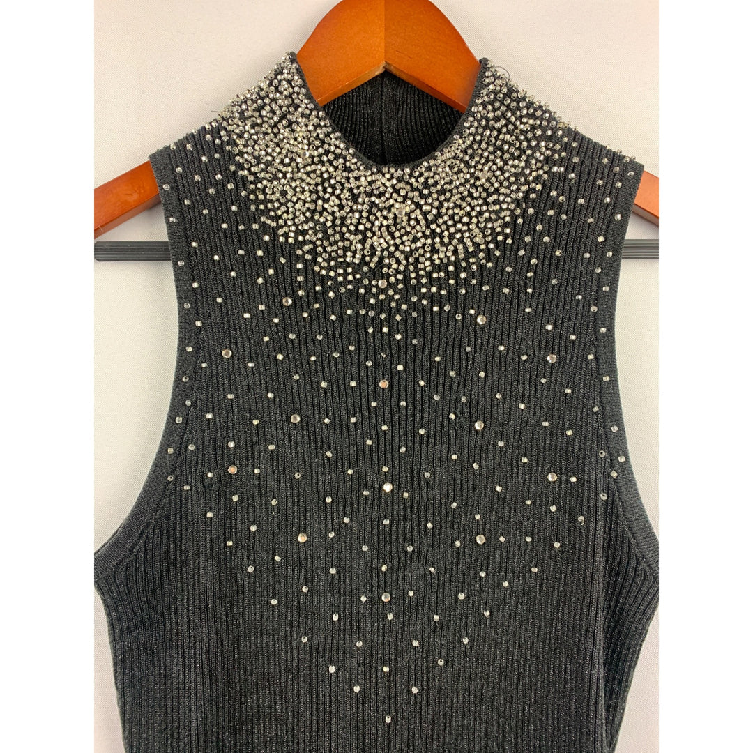 Women’s Caché Black Beaded Halter Top Size M