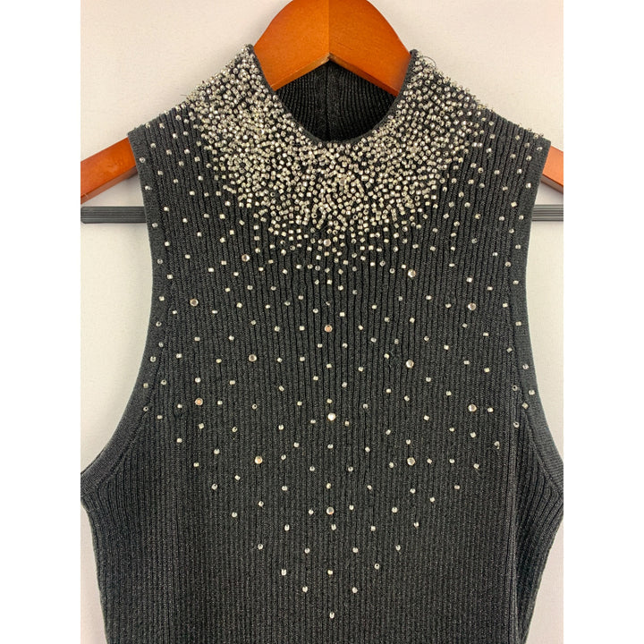 Women’s Caché Black Beaded Halter Top Size M