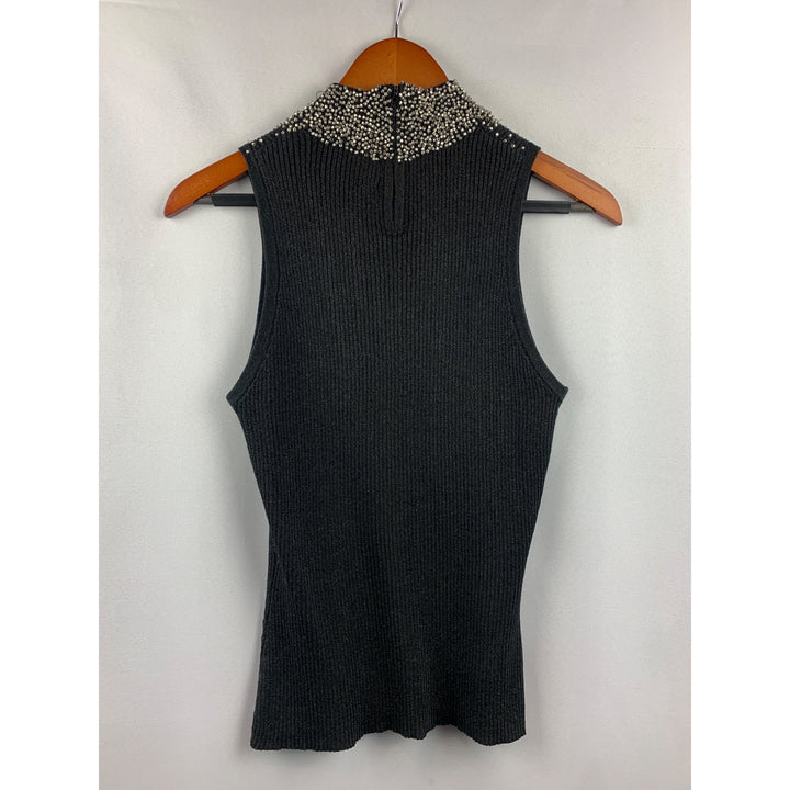 Women’s Caché Black Beaded Halter Top Size M