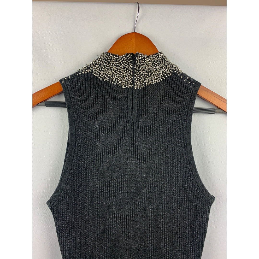 Women’s Caché Black Beaded Halter Top Size M