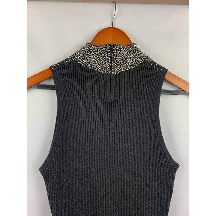 Women’s Caché Black Beaded Halter Top Size M