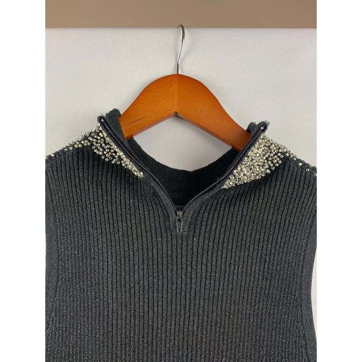 Women’s Caché Black Beaded Halter Top Size M
